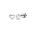 18ct White 0.14ct Diamond Heart Earrings