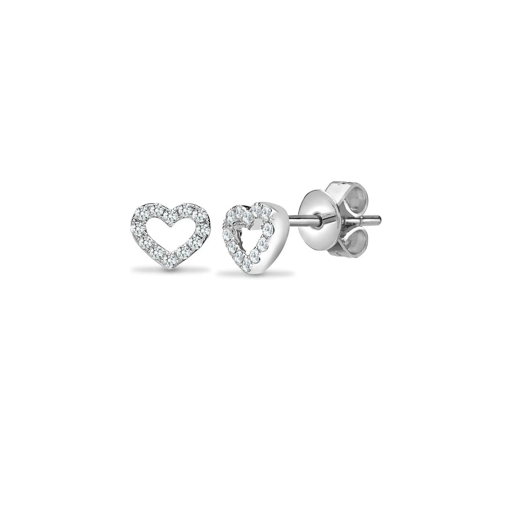 18ct White 0.14ct Diamond Heart Earrings