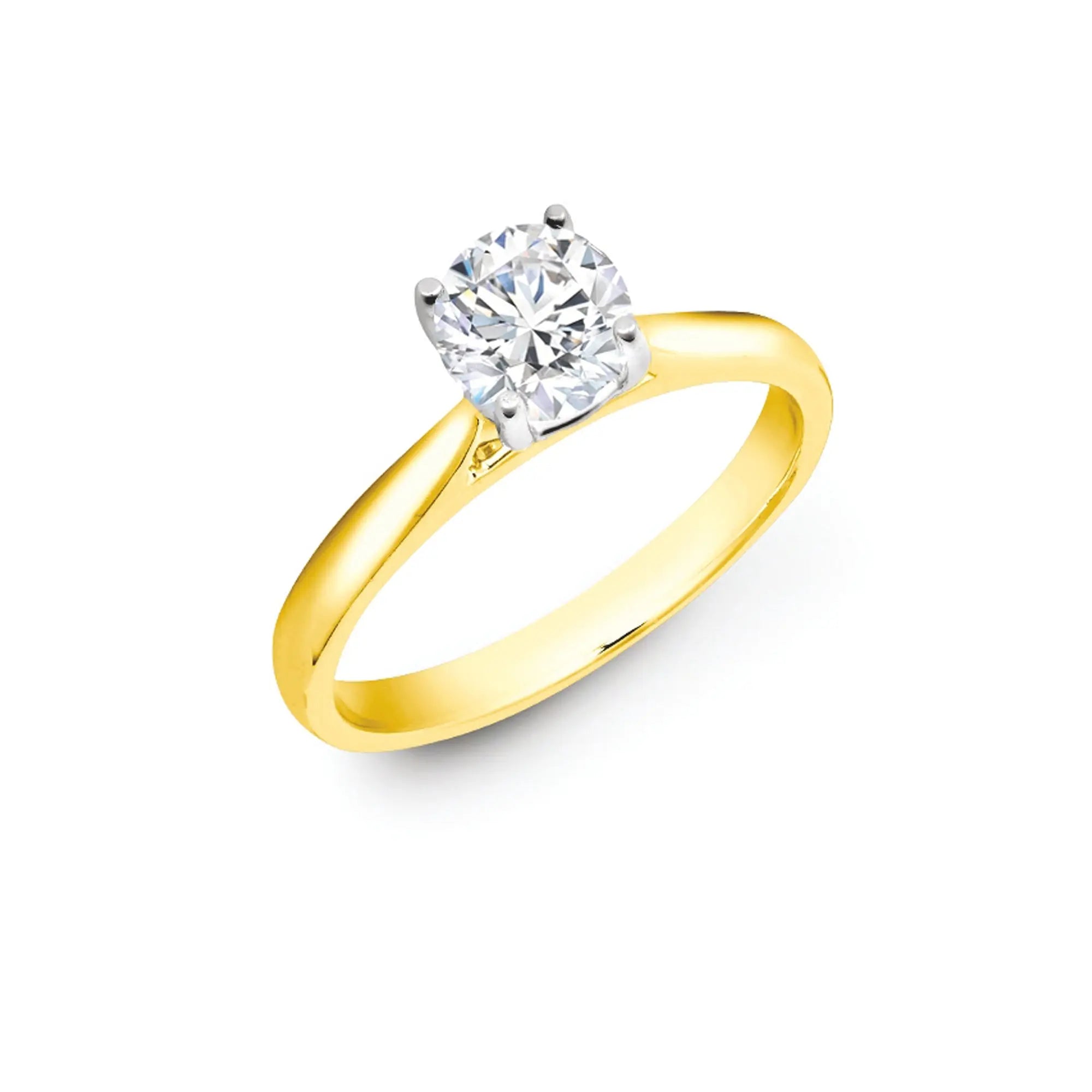 Exquisite 18ct Yellow Gold 0.50ct Lab Diamond Solitaire Ring - Wed Fit Certified