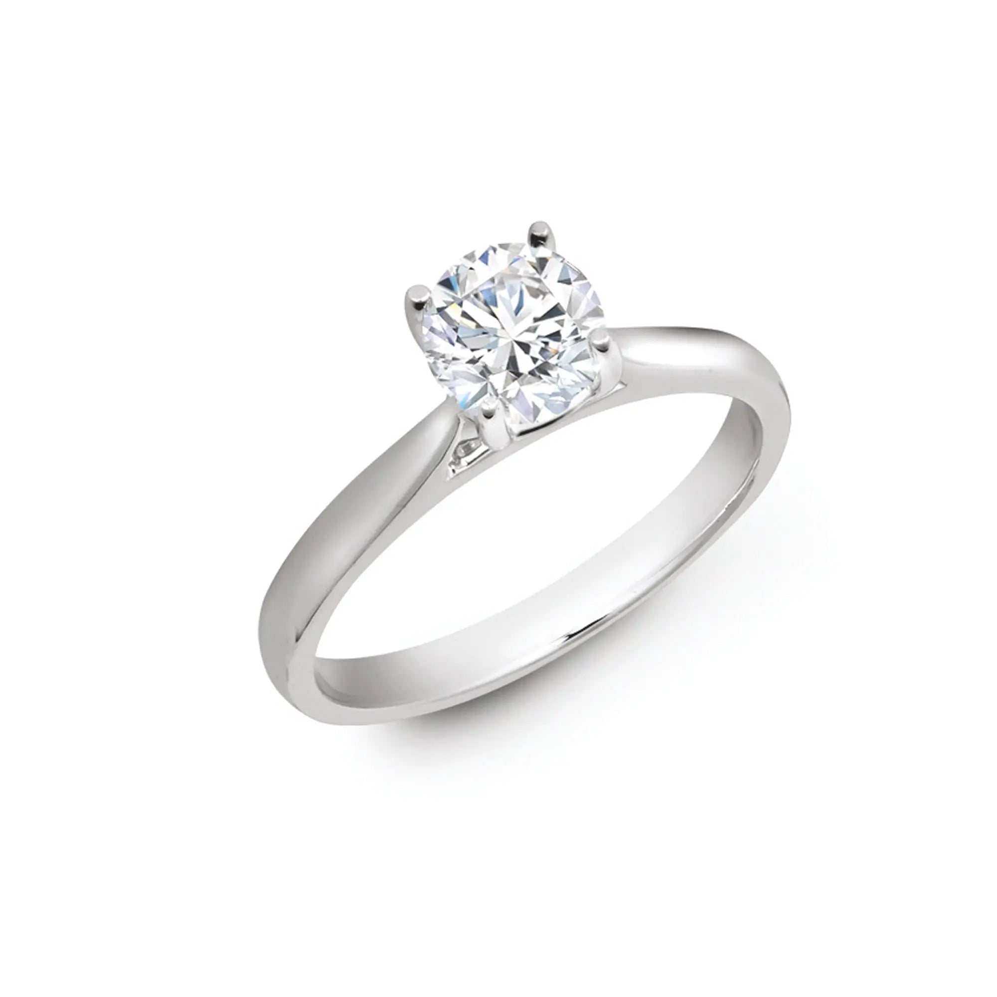 Exquisite 18ct White Gold Lab Grown 0.50ct Solitaire Round Brilliant Diamond Ring