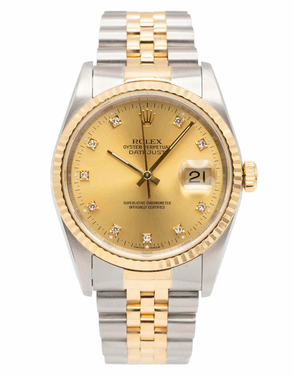 Vintage Rolex Datejust 36mm Automatic Watch, Two-Tone Yellow Gold Jubilee Bracelet