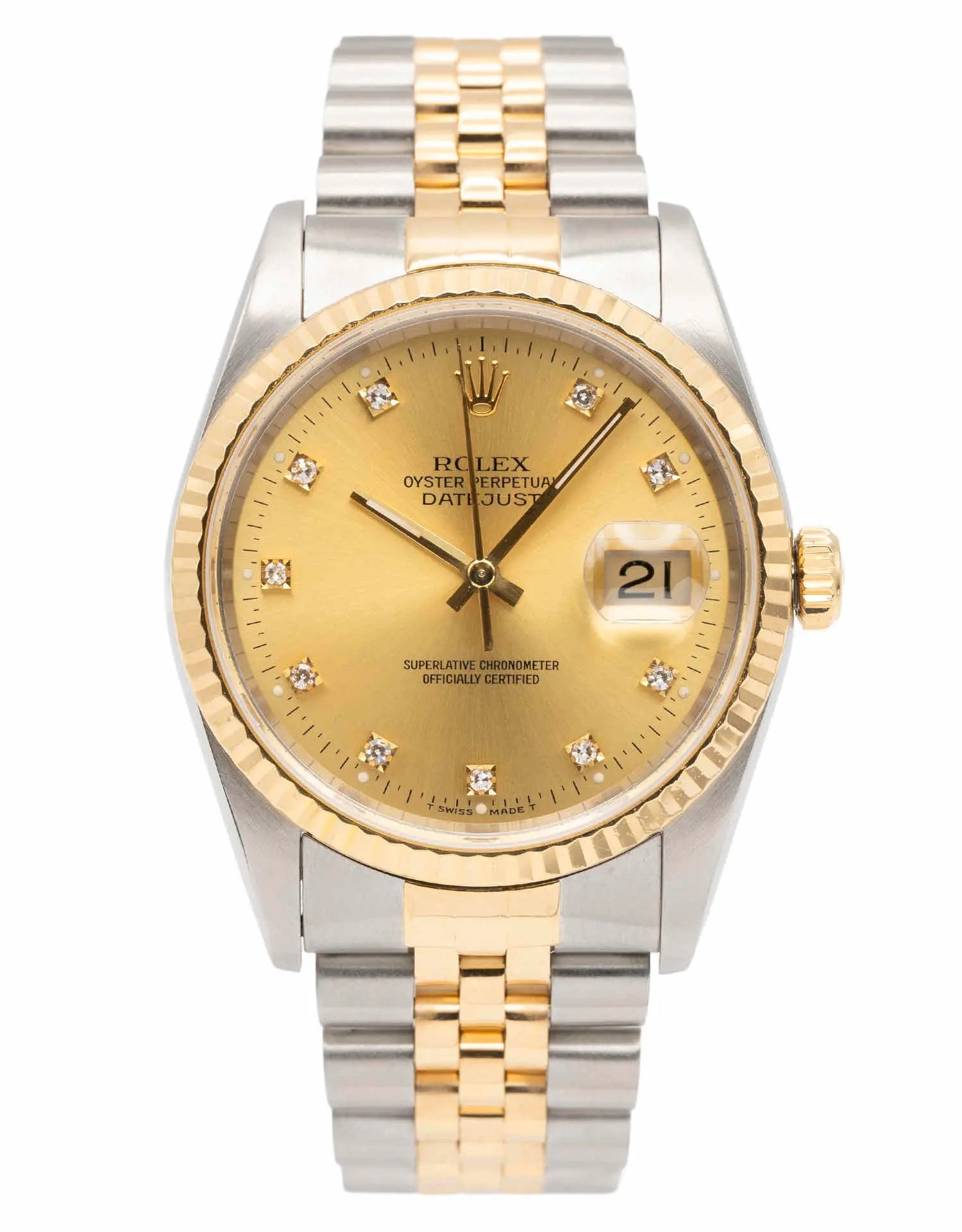 Vintage Rolex Datejust 36mm Automatic Watch, Two-Tone Yellow Gold Jubilee Bracelet