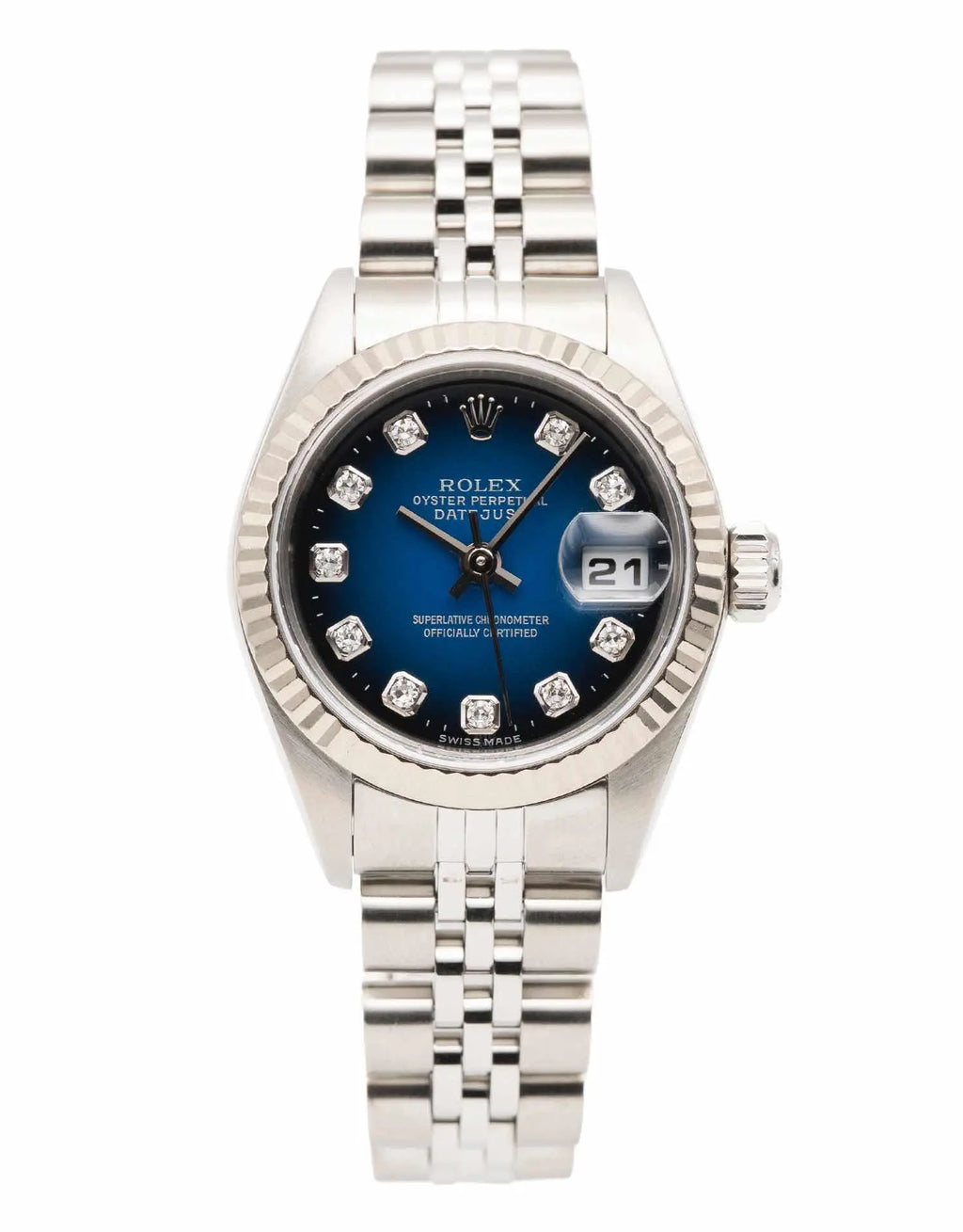 Vintage Rolex Datejust 26 Ladies' Automatic Watch, Blue Dial, 1995 Model