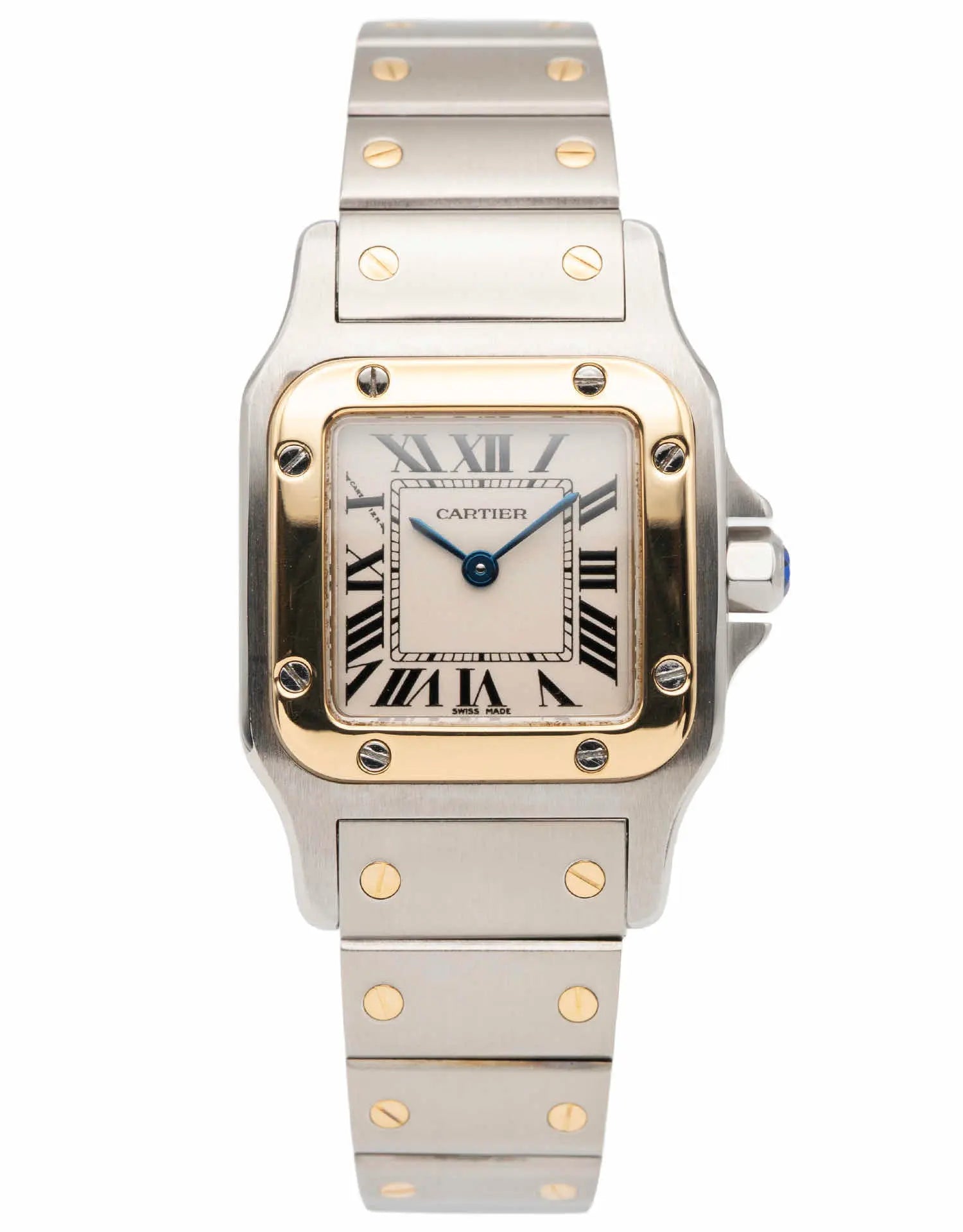 Elegant Cartier Santos 1996 Ladies Two-Tone Yellow Gold Quartz Watch