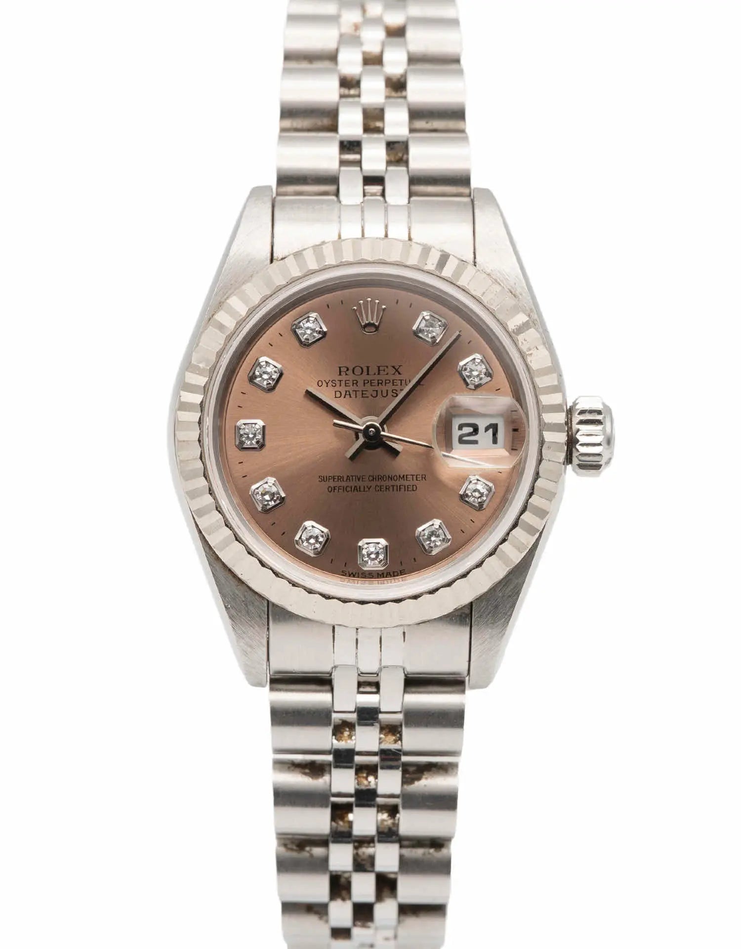 Vintage Rolex Datejust 26mm Ladies Automatic Salmon Dial 1999 Jubilee Watch