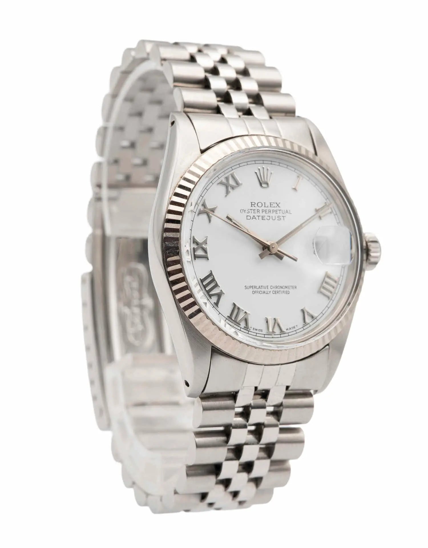 Vintage Rolex Datejust 36mm Steel Jubilee White Dial Automatic 1986 Watch