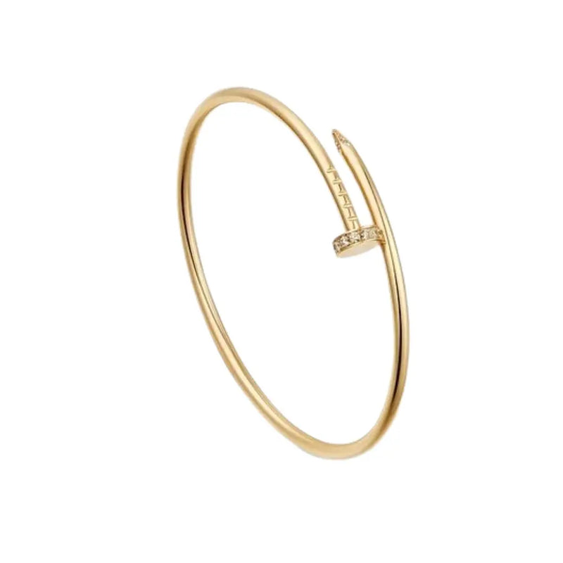 Exquisite Cartier Juste Un Clou Small Diamond Tip 18K Yellow Gold Bracelet