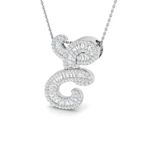 'E' New Style Baguette cut Diamond Initials Pendant (Copy) MK Jewellers