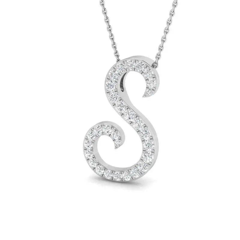 'S' Round cut Diamond Initials Pendant MK Jewellers