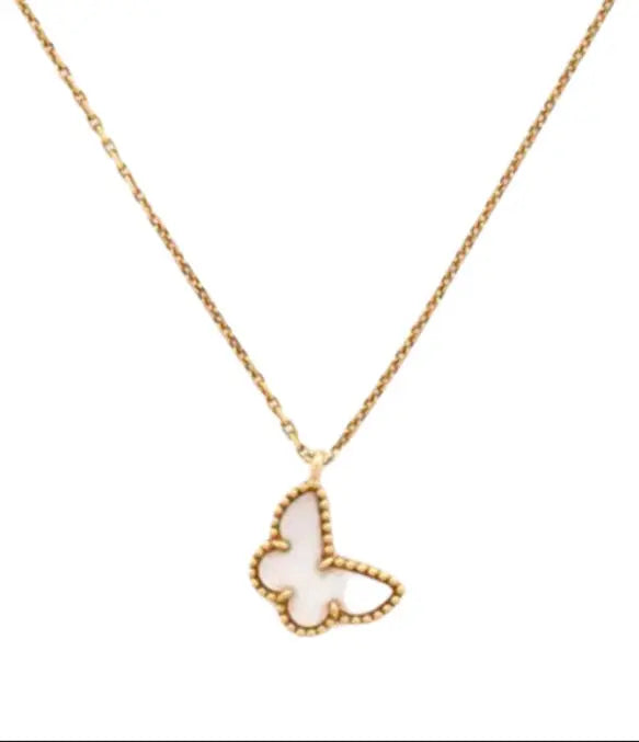 Single Clover Butterfly Necklace 18k Gold
