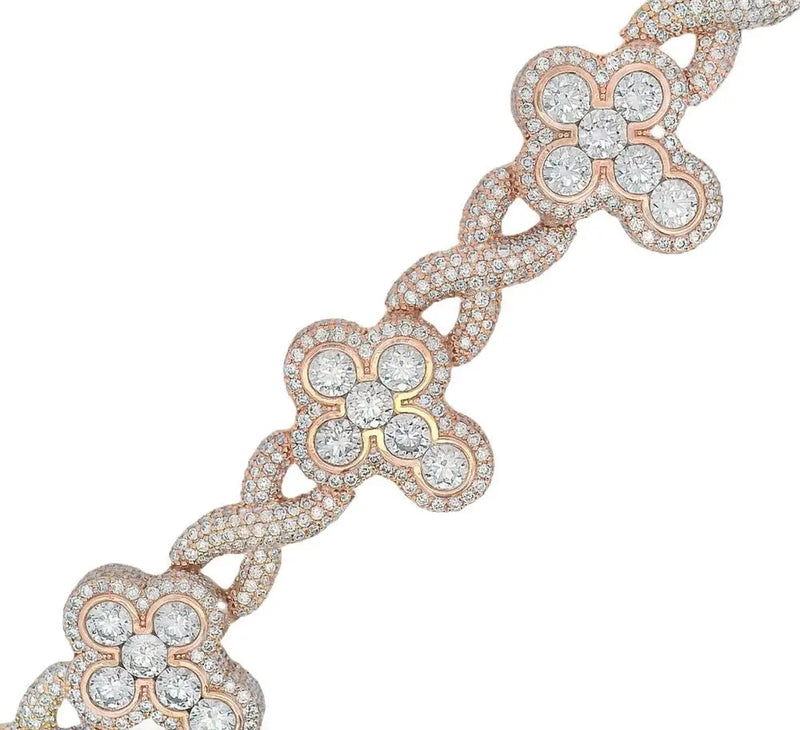 Gold Iced Cross Bracelet