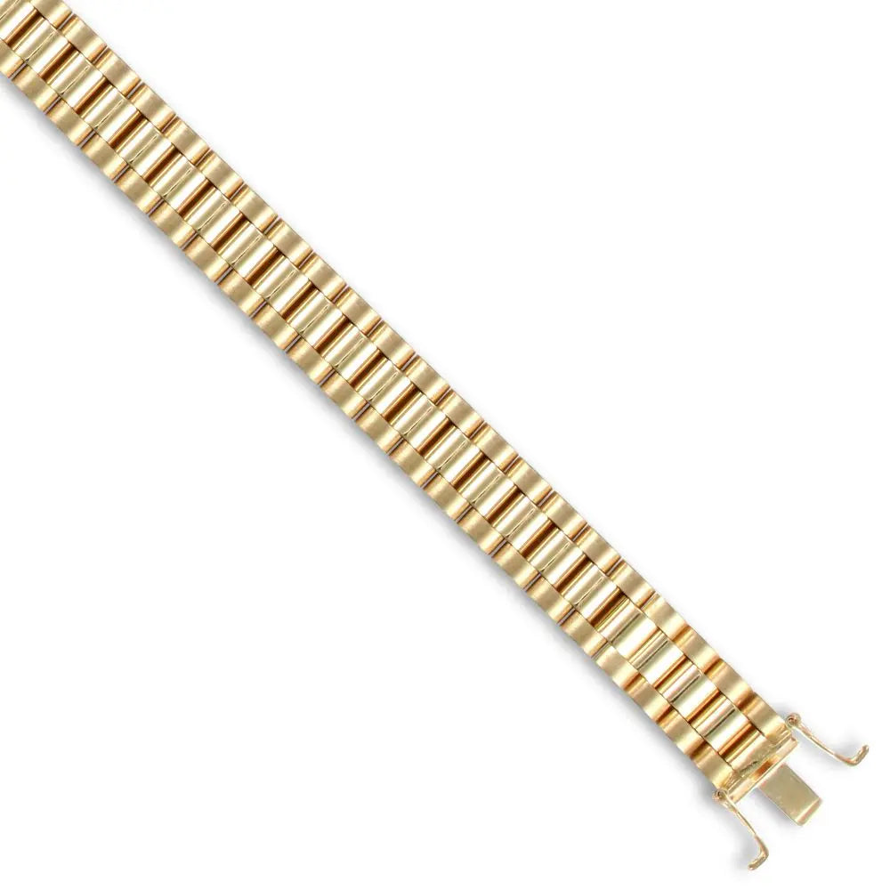 9ct Yellow Gold Watch Style Bracelet