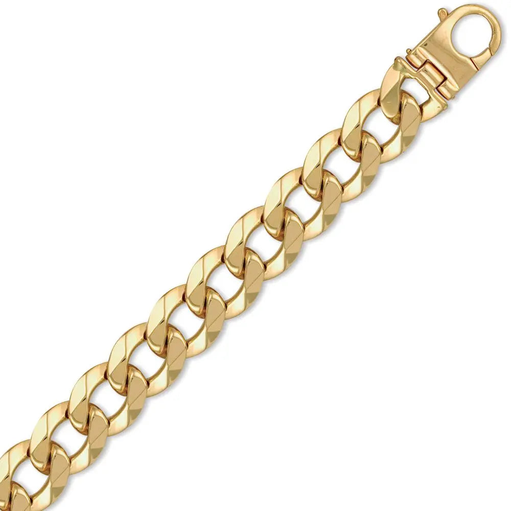 9ct Yellow Gold Heavy Curb Link Bracelet