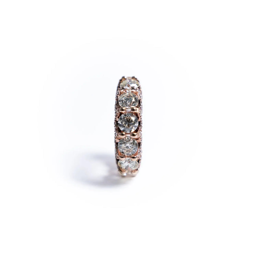 Men's 10K Rose Gold Infinity Band Ring with Brilliant 13 Carat Diamonds