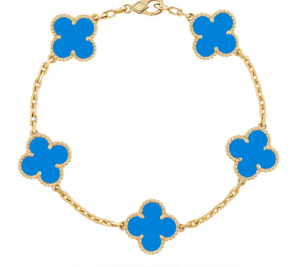 Inspired 5 Clover Mini Bracelet Agate MK Jewellers