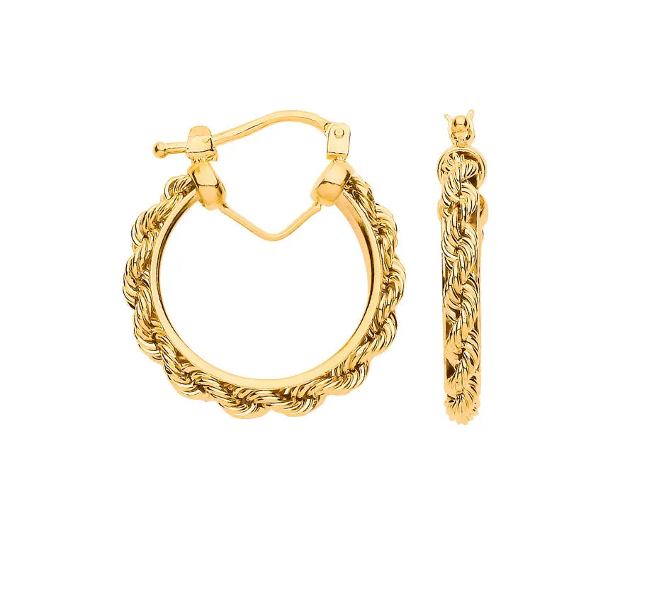 Rope Chain 20mm Hoop Earrings MK Jewellers