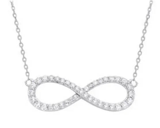 9ct White Gold 0.47ctw G SI Infinity Pendant with 18-inch Chain MK Jewellers