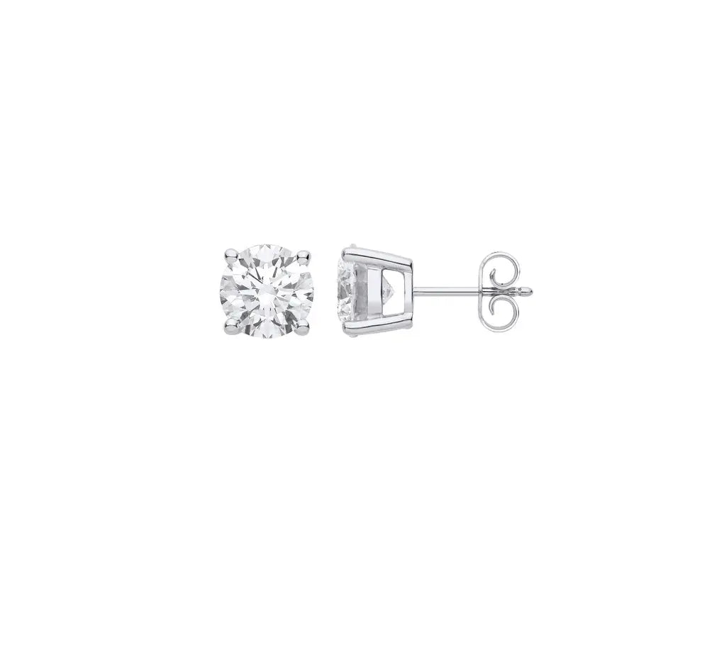 18ct White Gold 3.00ctw Lab Grown Diamond Earrings IGI Certified MK Jewellers