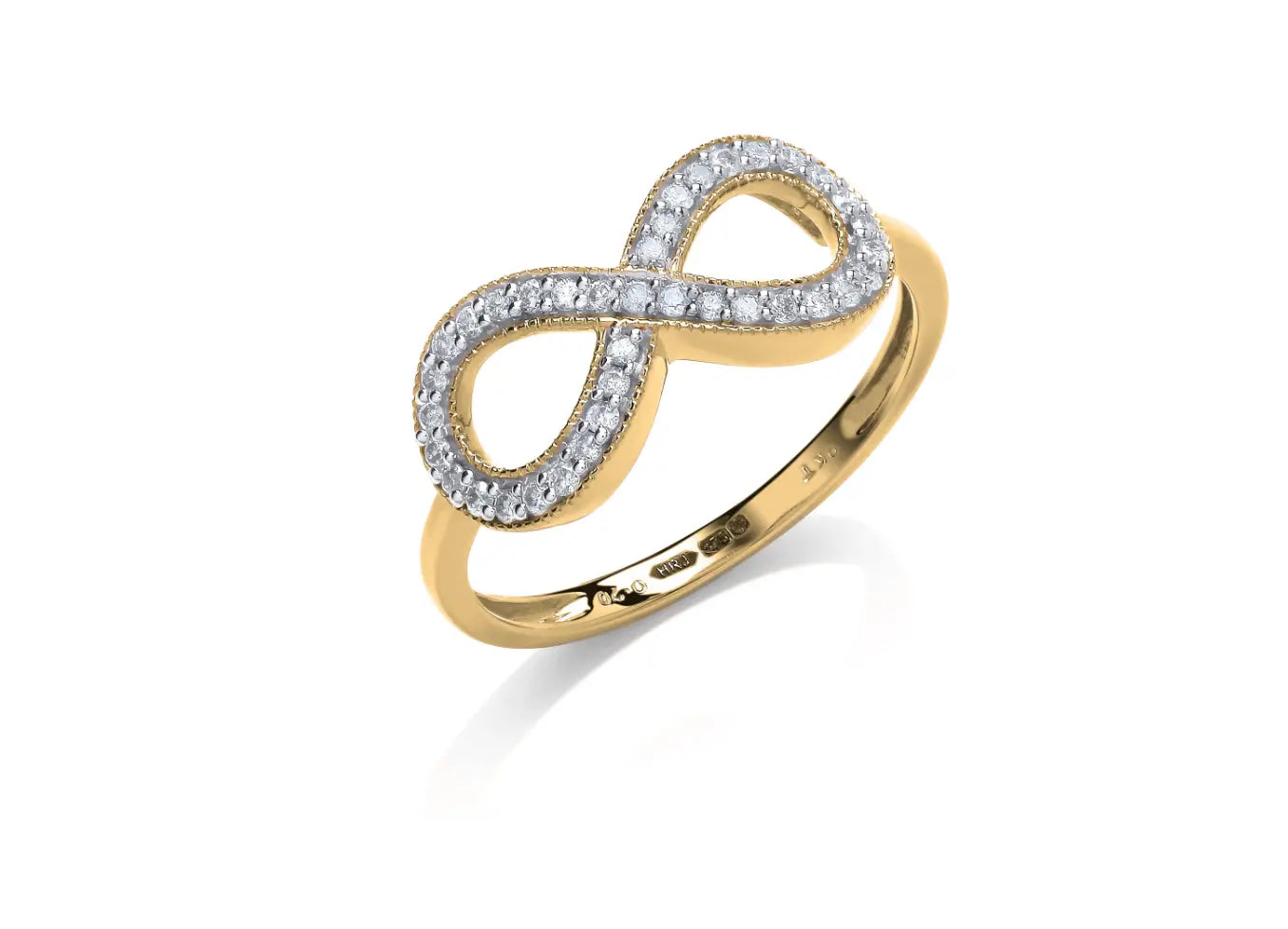Yellow Gold 0.20ct Infinity Dress Ring MK Jewellers