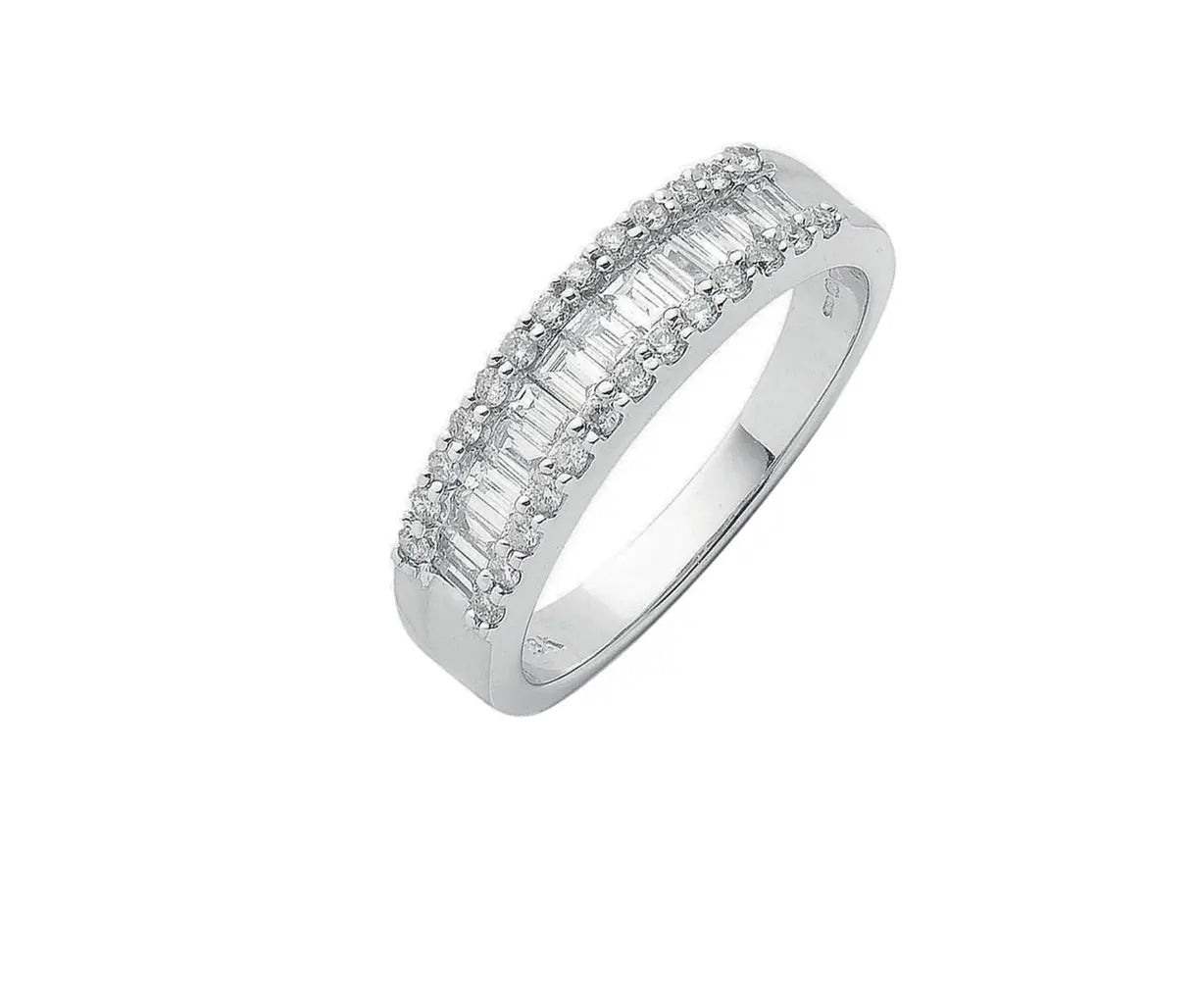 18ct White Gold Baguette Diamond Ring MK Jewellers