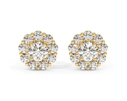 18k Yellow Gold Cluster Earrings MK Jewellers
