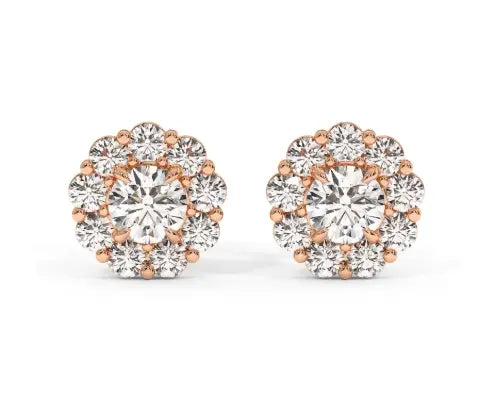 18k Rose Gold Cluster Earrings MK Jewellers