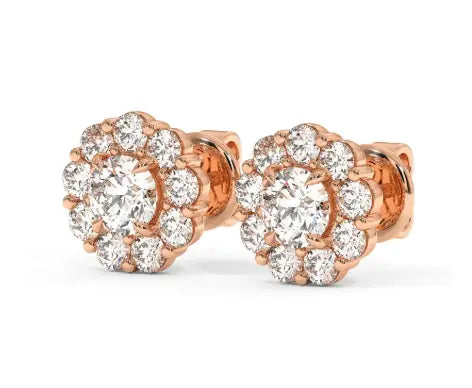 18k Rose Gold Cluster Earrings MK Jewellers