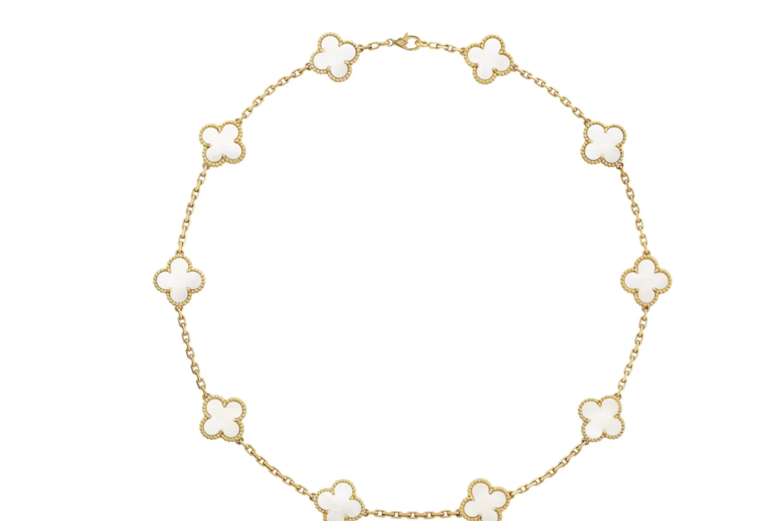Inspired 10 Clover Necklace MOP Yellow Gold MK Jewellers