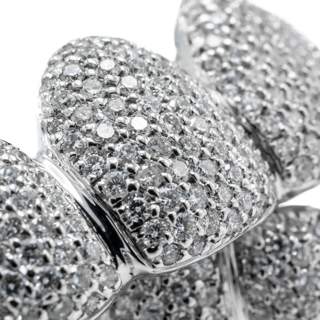 14K White Gold Diamond Grillz