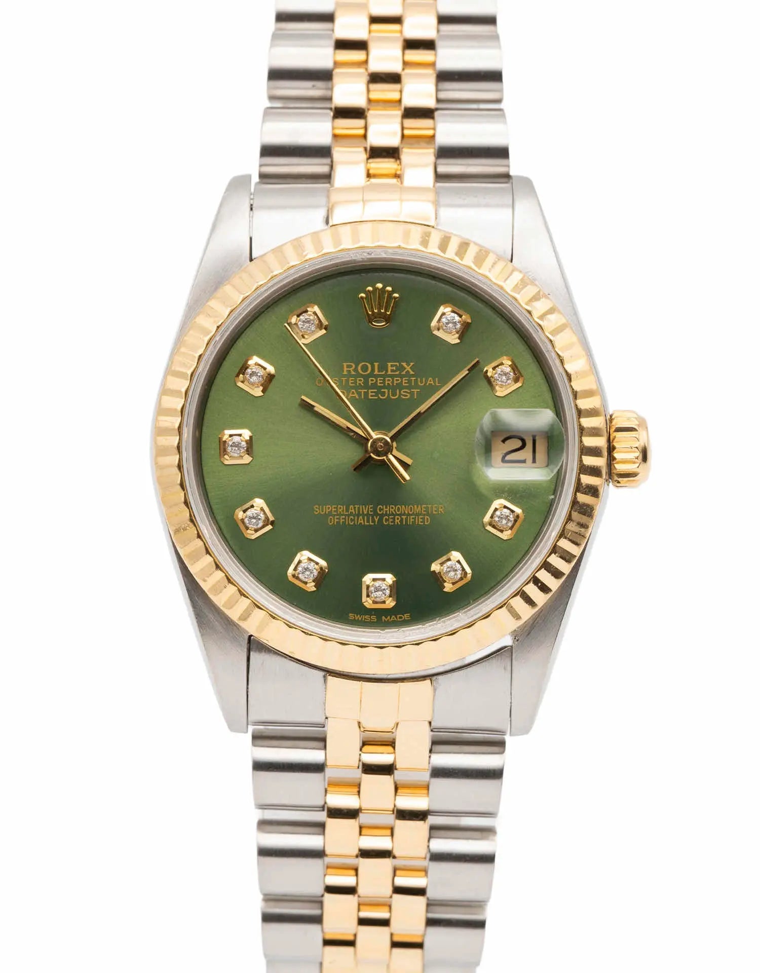 Classic Rolex Datejust 31 1998 Automatic Two-Tone Yellow Gold Steel Watch