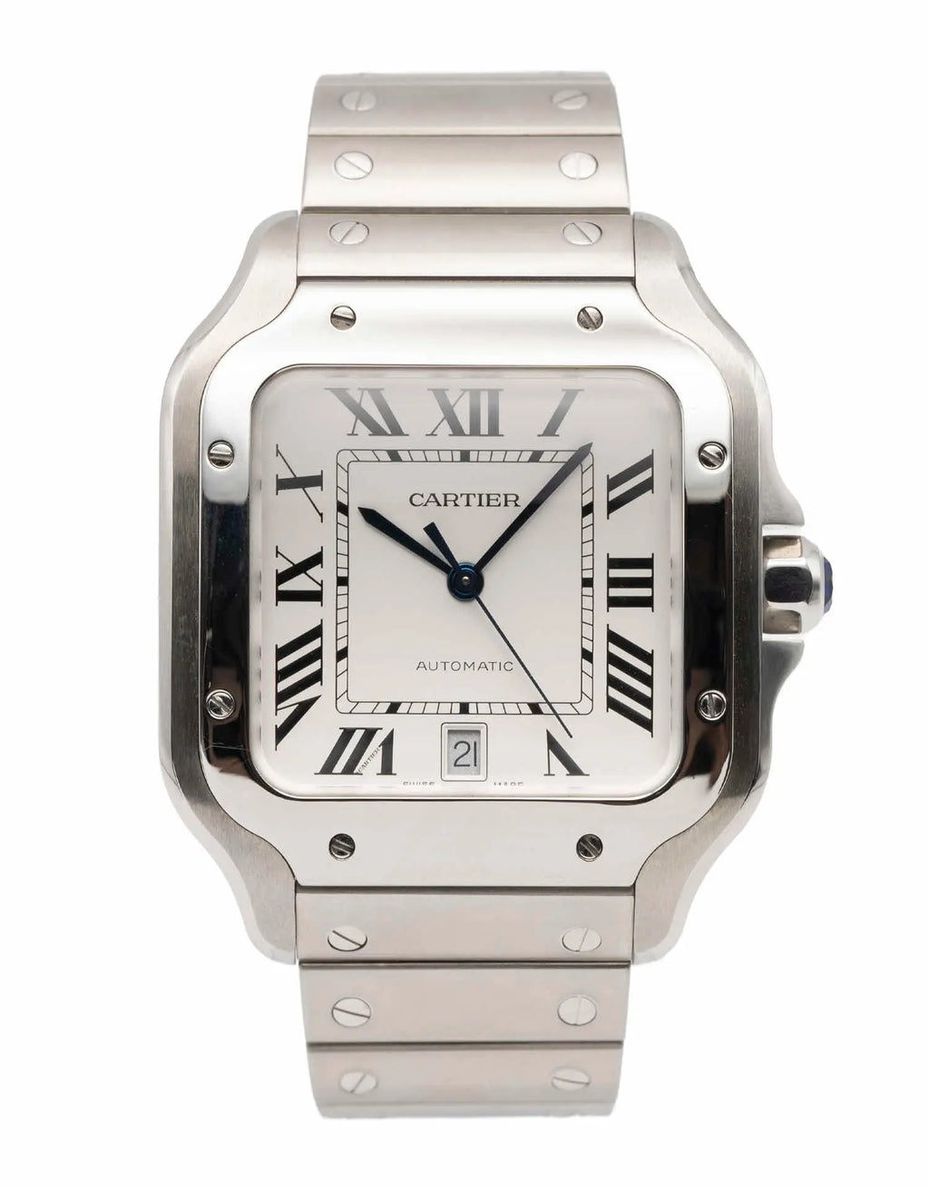 Cartier Santos 2018 Automatic Stainless Steel White Dial Men's Watch 39.8mm