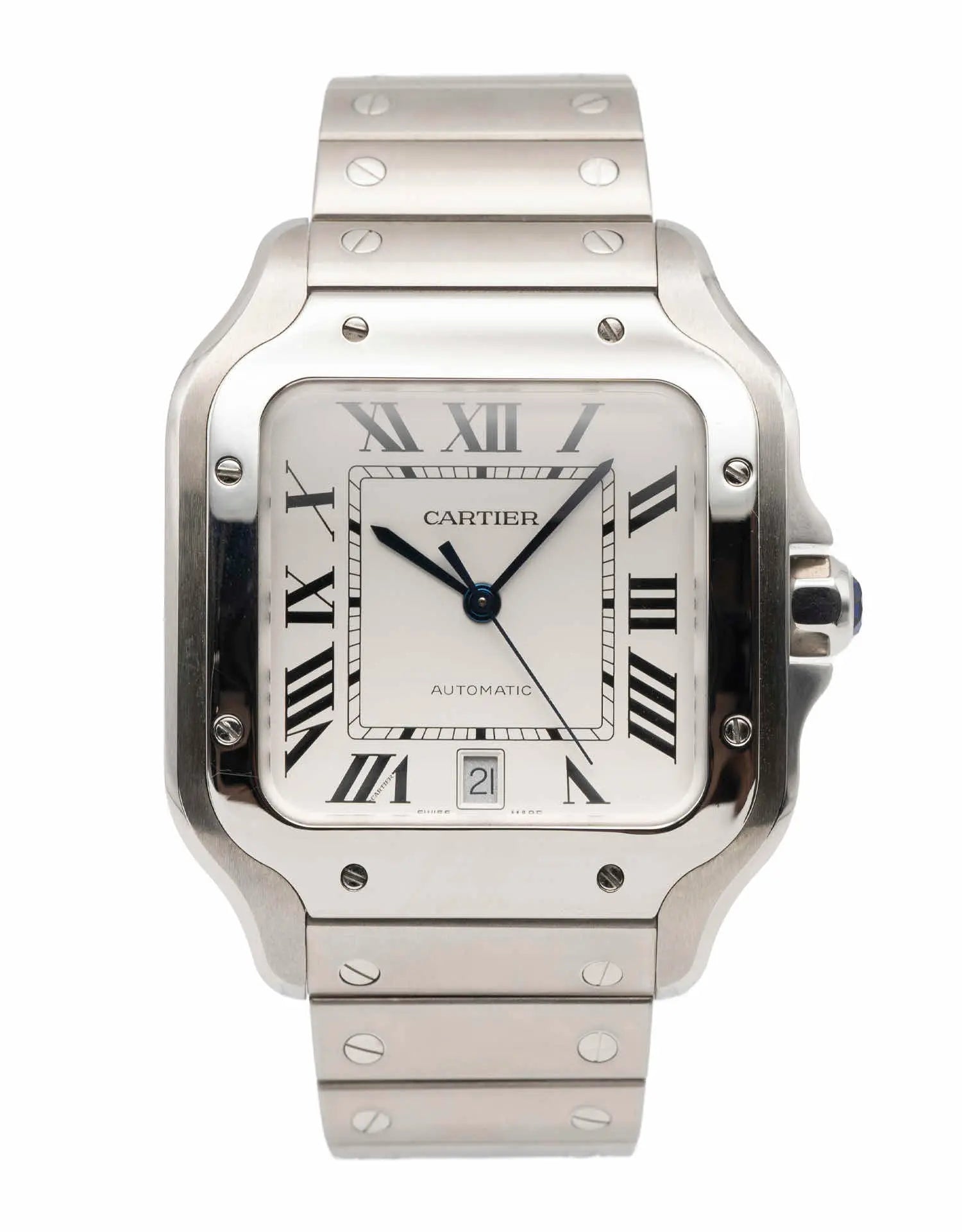 Cartier Santos 2018 Automatic Stainless Steel White Dial Men's Watch 39.8mm