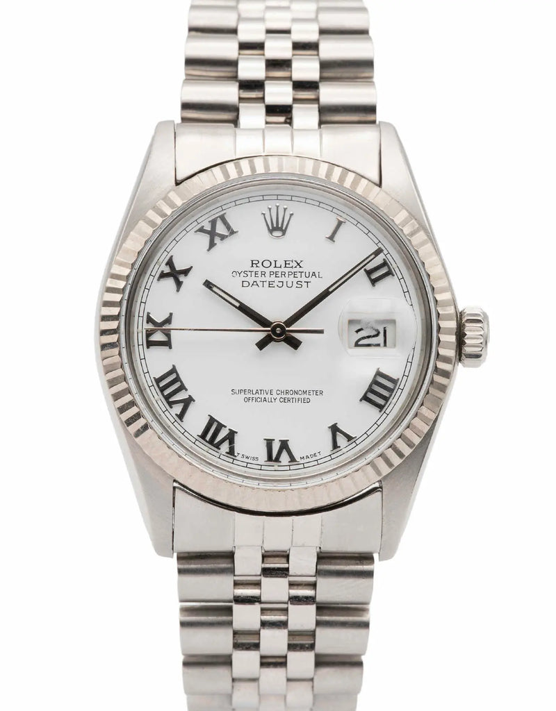 Vintage Rolex Datejust 36mm Steel Jubilee White Dial Automatic 1986 Watch