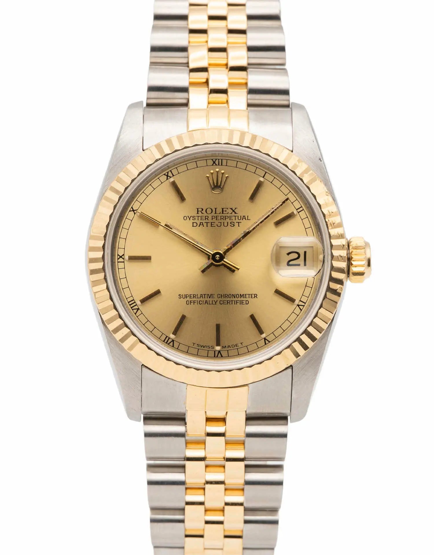 Timeless Rolex Datejust 31 1998 Two-Tone Yellow Gold Jubilee Automatic Watch
