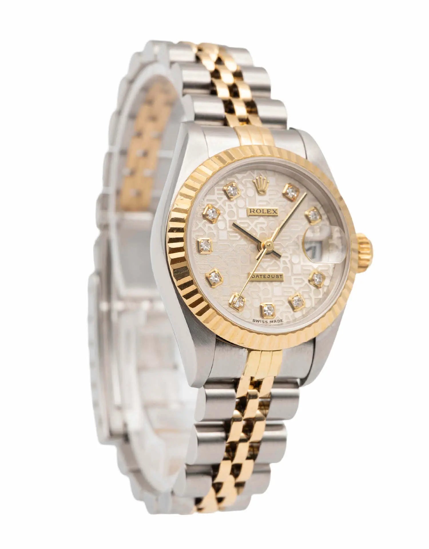 Elegant Rolex Datejust 26mm Ladies Watch, Two-Tone Yellow Gold, Ivory Dial, 1996