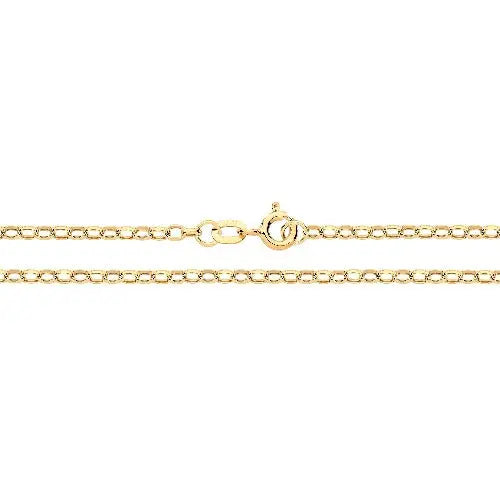 Luxurious 9ct Yellow Gold 22-inch Hollow Belcher Chain Necklace for Men Women
