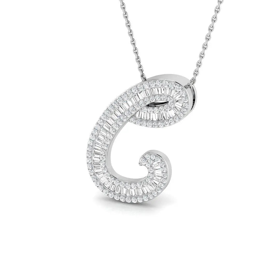 0.74ct Baguette Cut Diamond Pendant