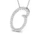 Exquisite 0.58ct SI2/G Round Natural Diamond Initials Pendant 9k White Gold