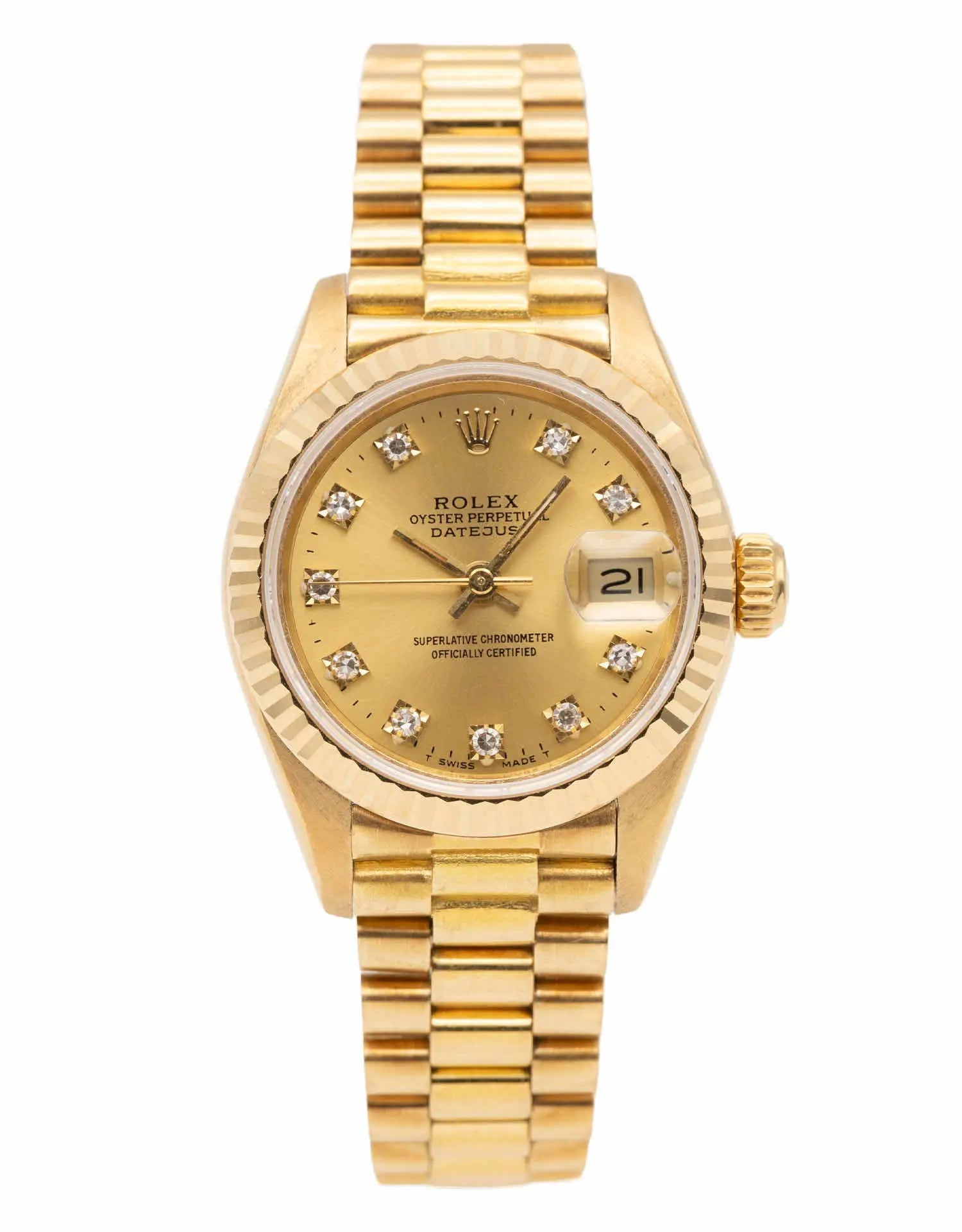 Luxurious 1993 Rolex Datejust 26mm Yellow Gold Automatic Ladies Watch