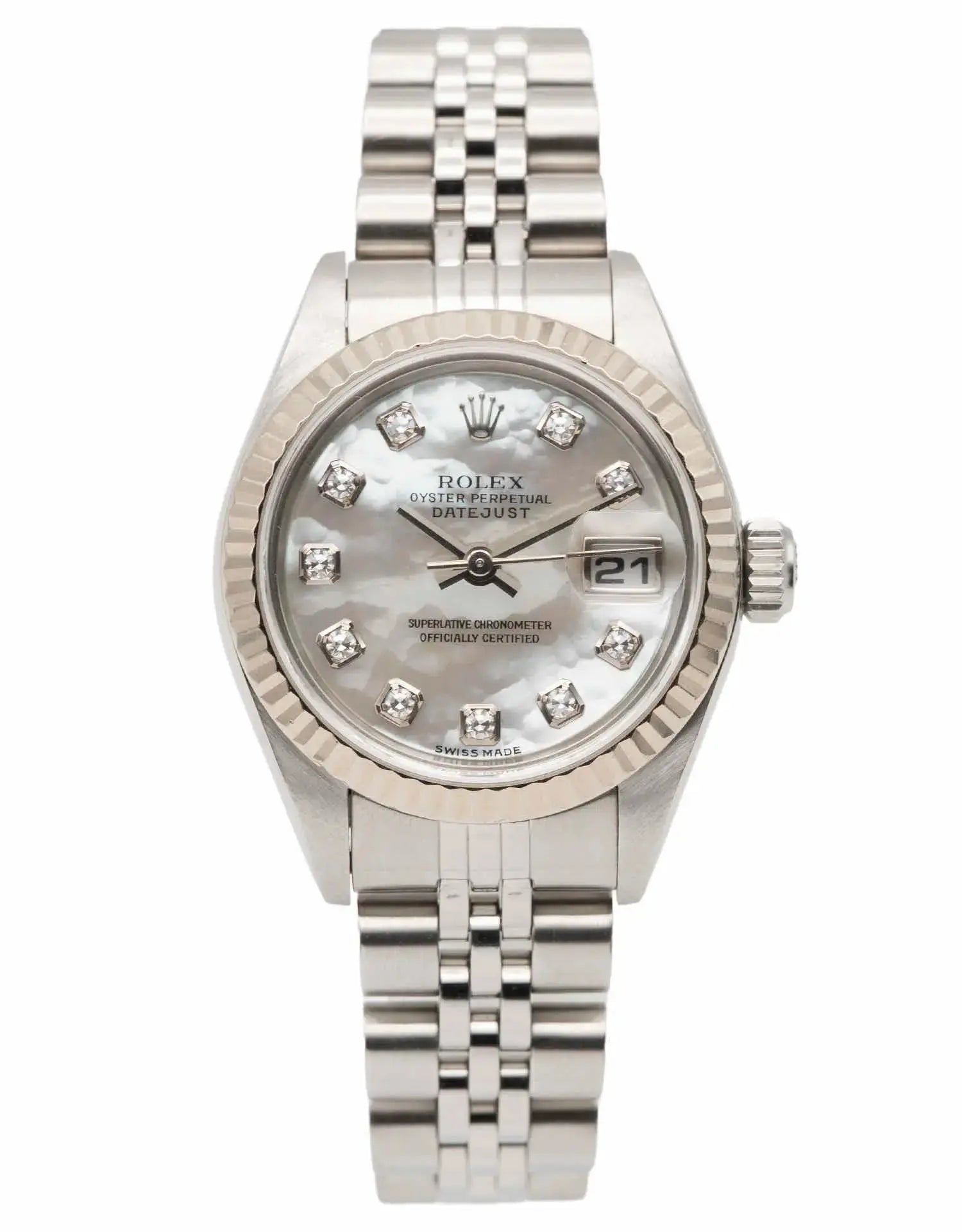Rolex Datejust 26 2002 Diamond Mother of Pearl Dial Ladies Automatic Watch