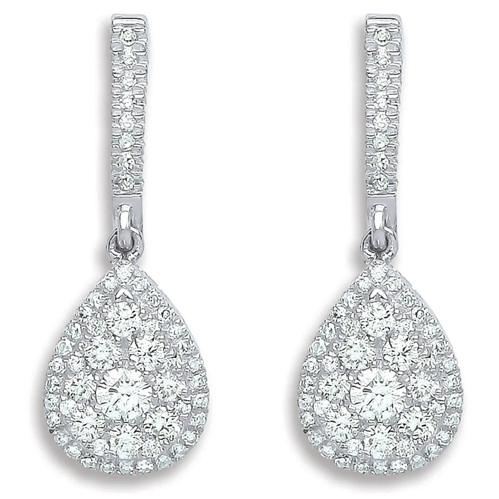 Shimmering 18ct White Gold 0.75ct Diamond Drop Earrings - Everyday Glamour