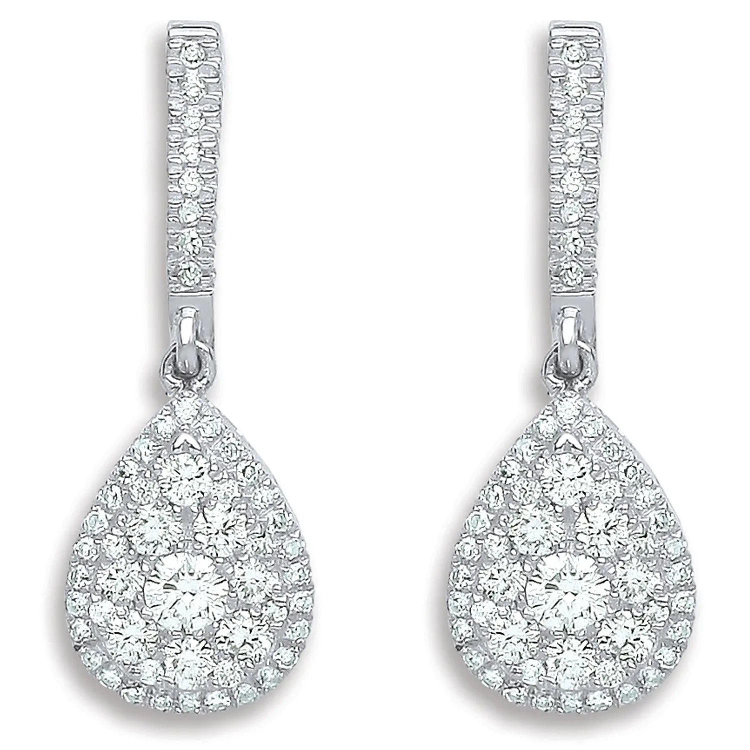 Shimmering 18ct White Gold 0.75ct Diamond Drop Earrings - Everyday Glamour