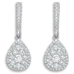 Shimmering 18ct White Gold 0.75ct Diamond Drop Earrings - Everyday Glamour