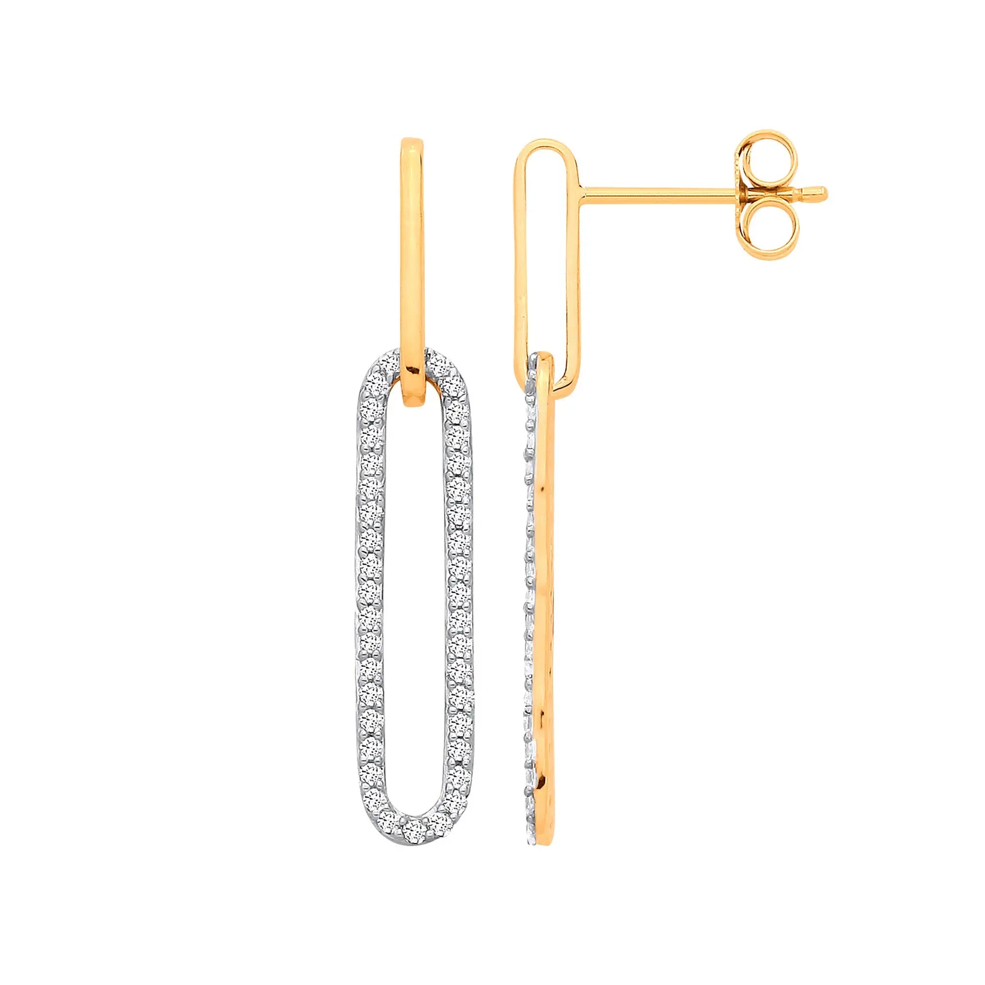 Luminous 9ct Yellow Gold 0.40ctw Diamond Drop Earrings - Elegant Dangle