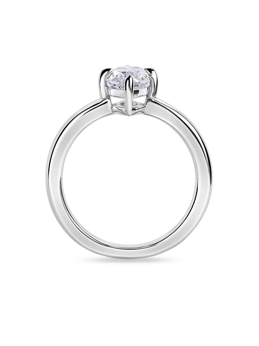 Elegant Lab Grown Marquise Diamond Solitaire Engagement Ring, Compass Prongs, Platinum/Gold