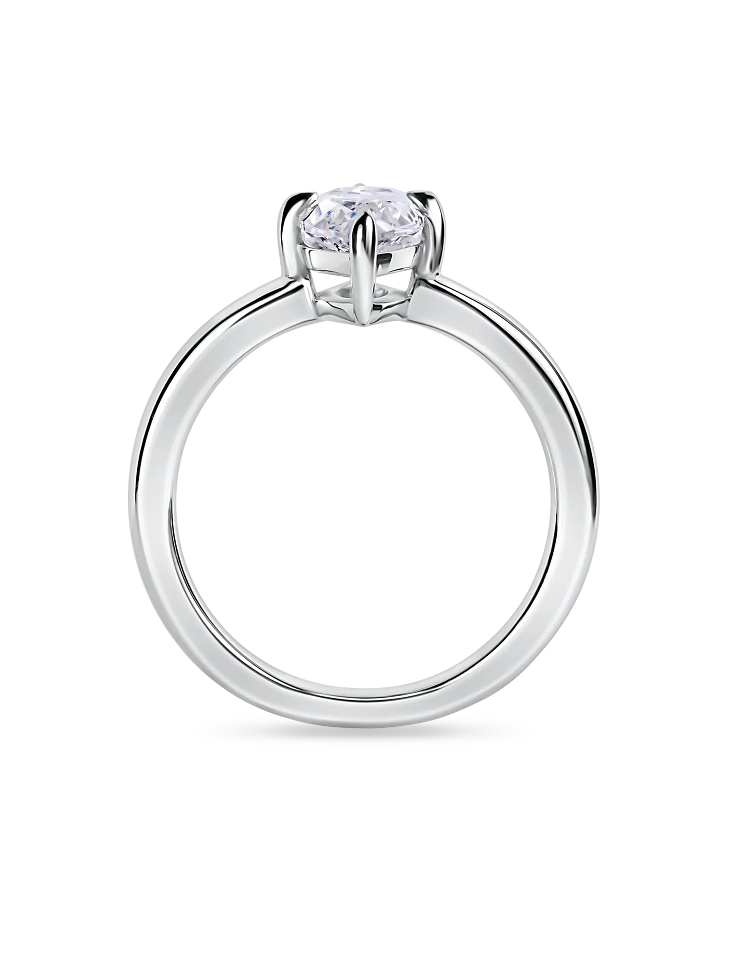 Elegant Lab Grown Marquise Diamond Solitaire Engagement Ring, Compass Prongs, Platinum/Gold