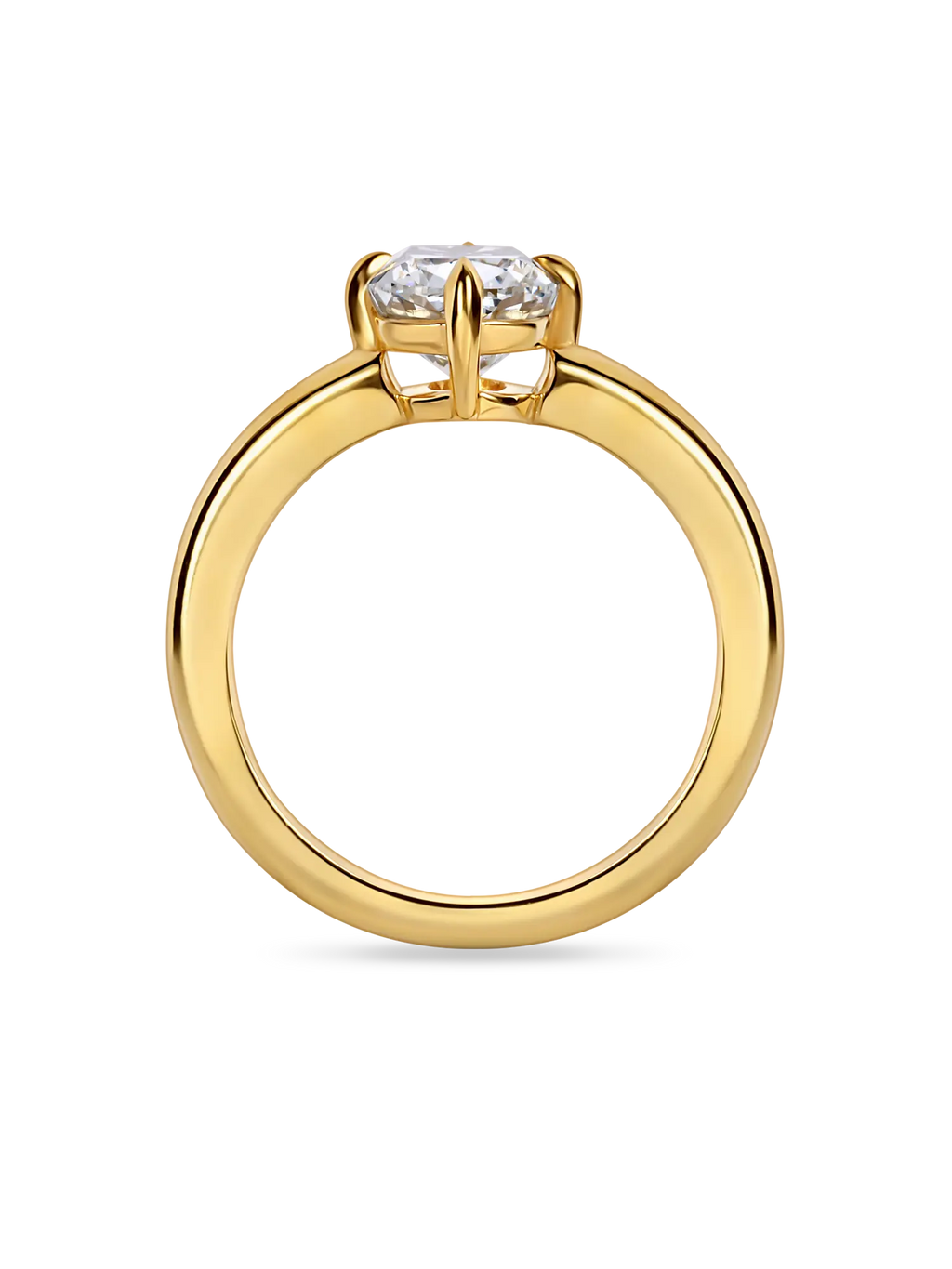 Stunning Lab Grown Cushion Cut Solitaire Engagement Ring with Compass Prongs