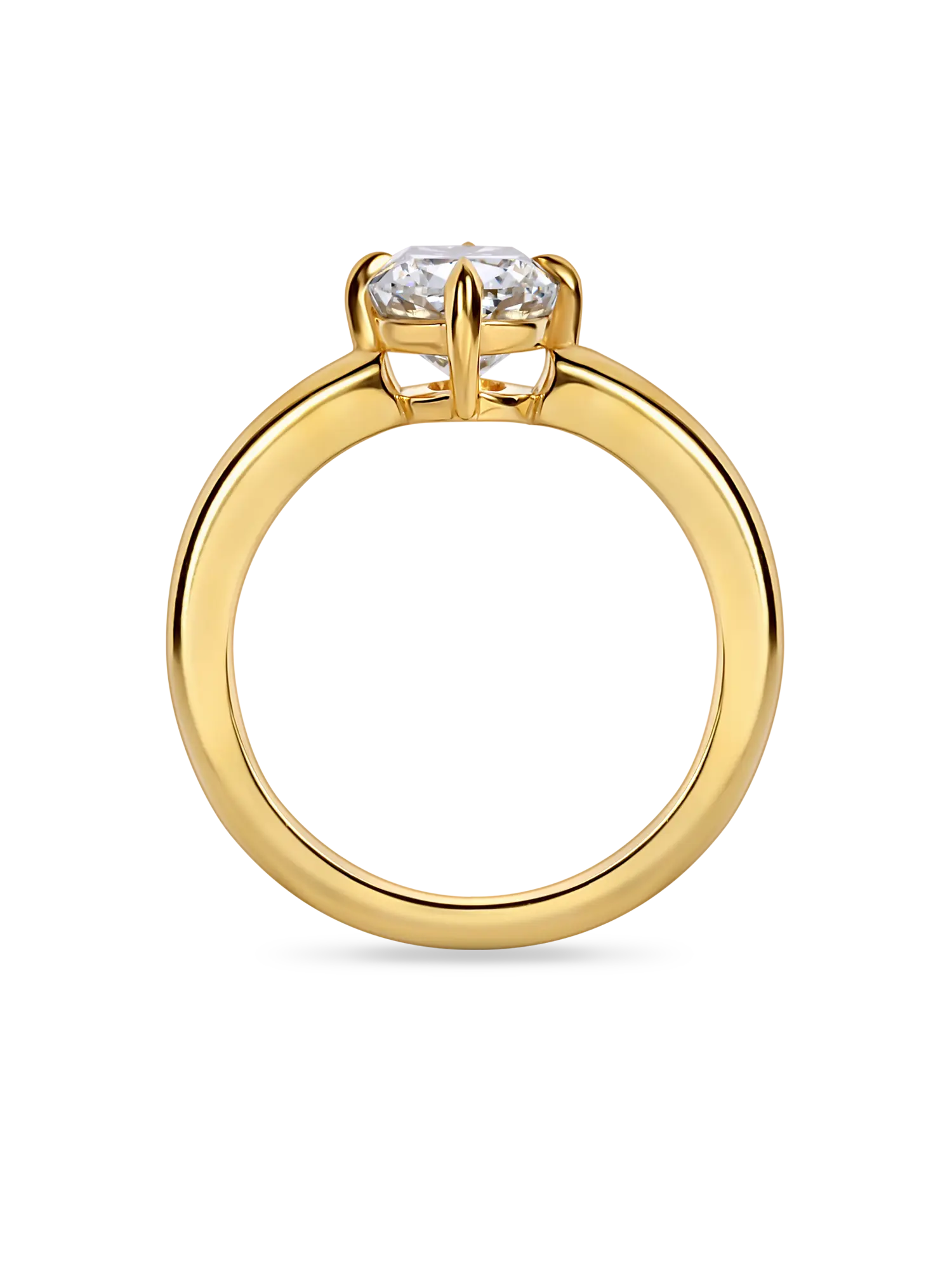 Stunning Lab Grown Cushion Cut Solitaire Engagement Ring with Compass Prongs