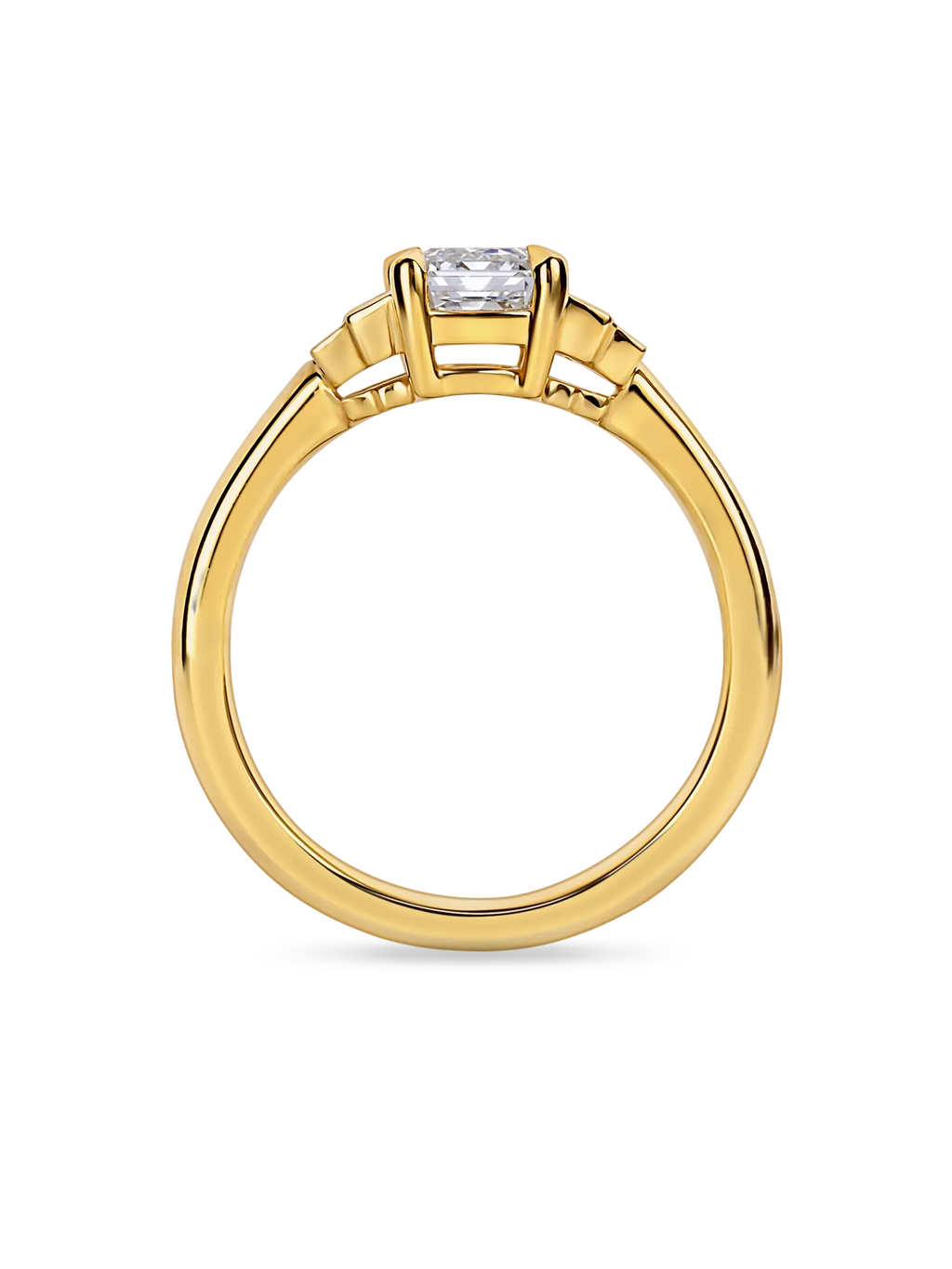 Exquisite Lab Grown Emerald Cut Five Stone Diamond Engagement Ring