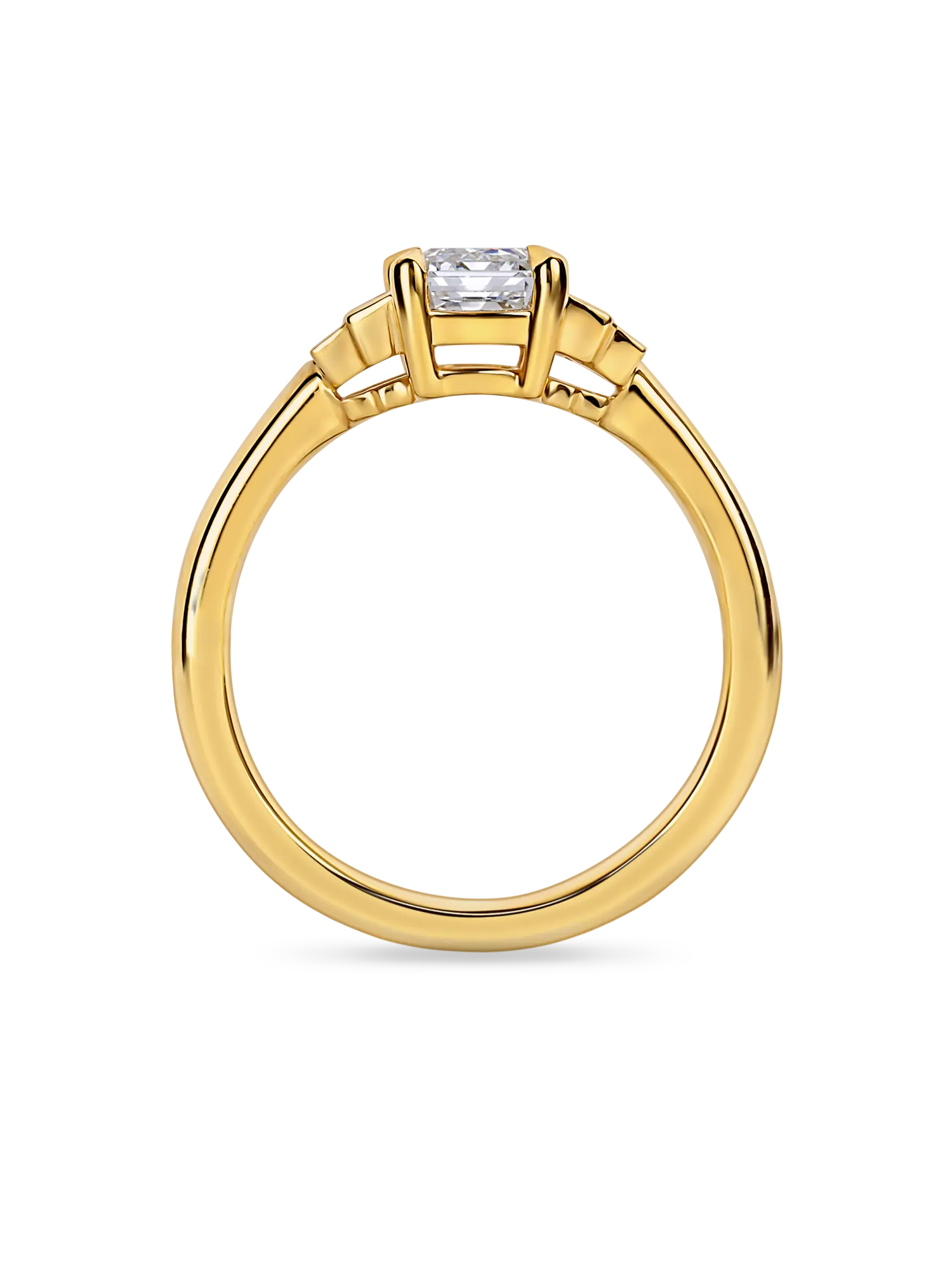 Exquisite Lab Grown Emerald Cut Five Stone Diamond Engagement Ring